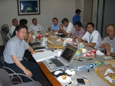 with various food processing professionals